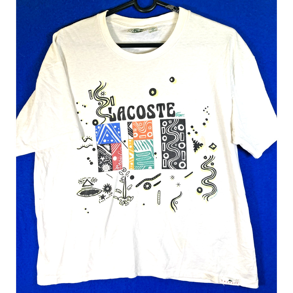 Vintage 90s Izod Lacoste Graphic T-Shirt Men's Medium White Single Stitch USA